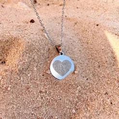 Finaste Coin ketting met vingerafdruk hartje Discount