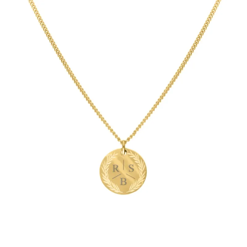 Finaste Coin necklace 3 initials goldplated Discount