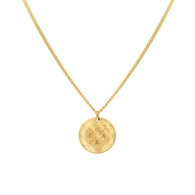 Finaste Coin necklace 4 initials goldplated Online