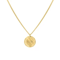 Finaste Coin necklace 2 initials goldplated Outlet