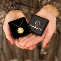 Finaste Coin necklace 2 initials goldplated Outlet
