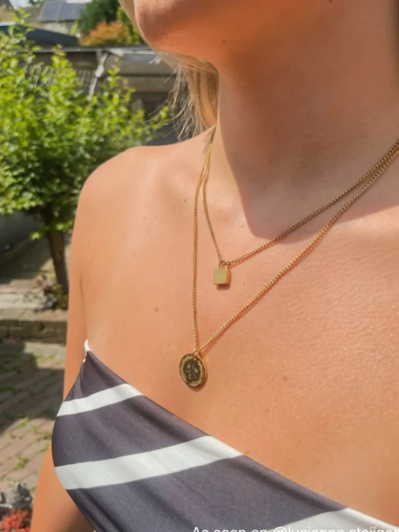Finaste Coin necklace 3 initials goldplated Discount