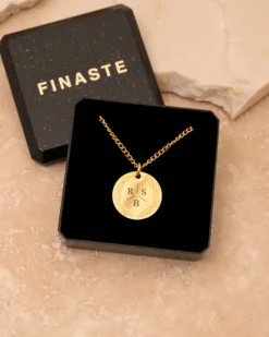 Finaste Coin necklace 3 initials goldplated Discount