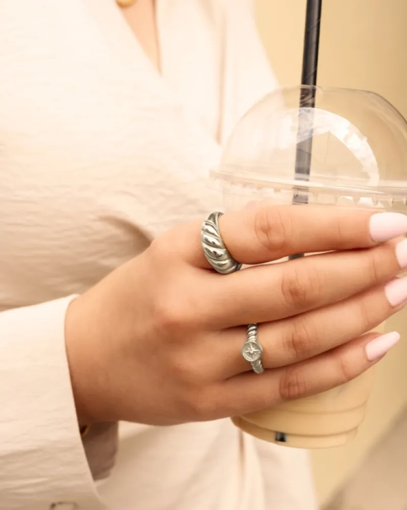 Finaste Compass ring met steentje Discount