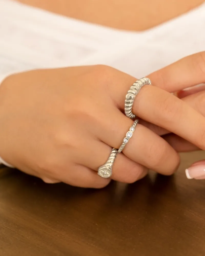 Finaste Compass ring met steentje Discount