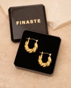 Finaste Croissant hoops goudkleurig Best