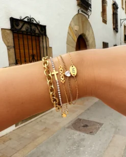 Finaste Cross & Tennis bracelet goldplated Clearance