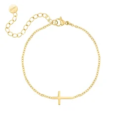 Finaste Cross armband goudkleurig Discount