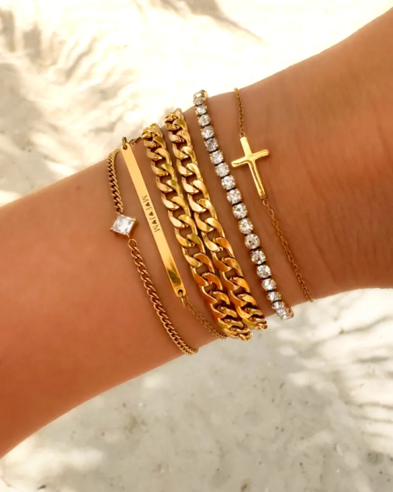 Finaste Cross armband goudkleurig Discount