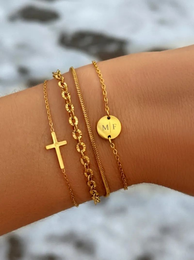 Finaste Cross armband goudkleurig Discount