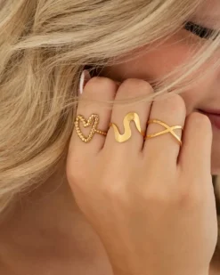 Finaste Cross-over ring goudkleurig Discount
