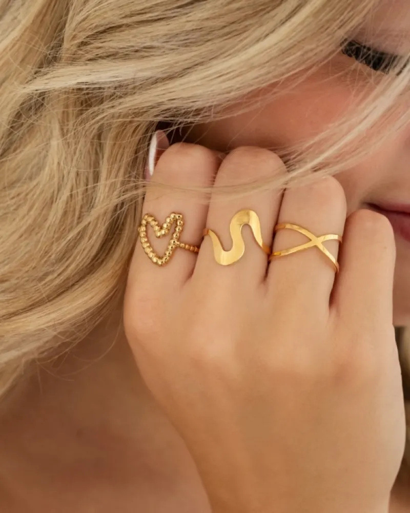 Finaste Cross-over ring goudkleurig Discount