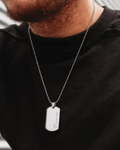 Finaste Dog tag ketting met naam en datum New