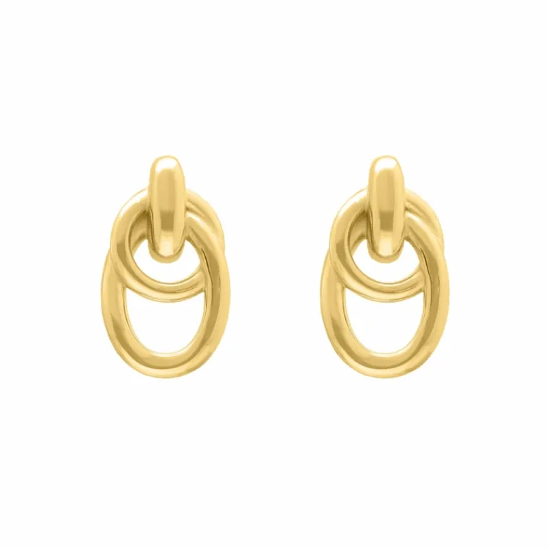 Finaste Double hoop oorbellen goudkleurig Fashion