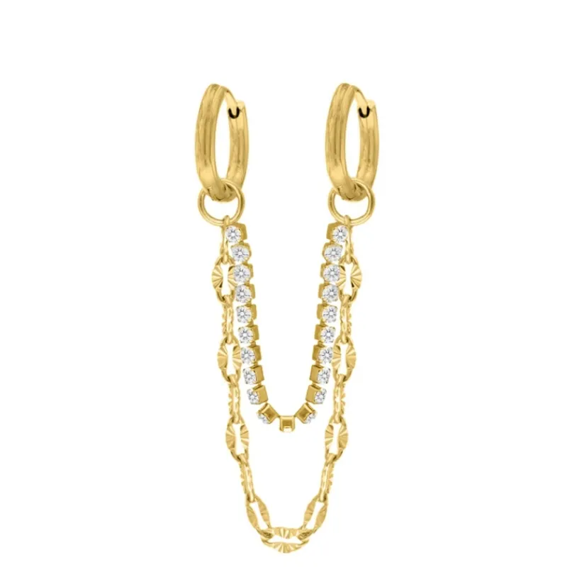 Finaste Double hoop tennis & chain goldplated Clearance