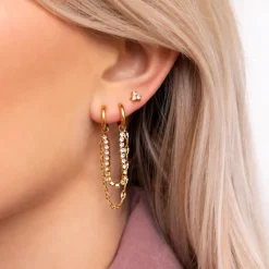 Finaste Double hoop tennis & chain goldplated Clearance