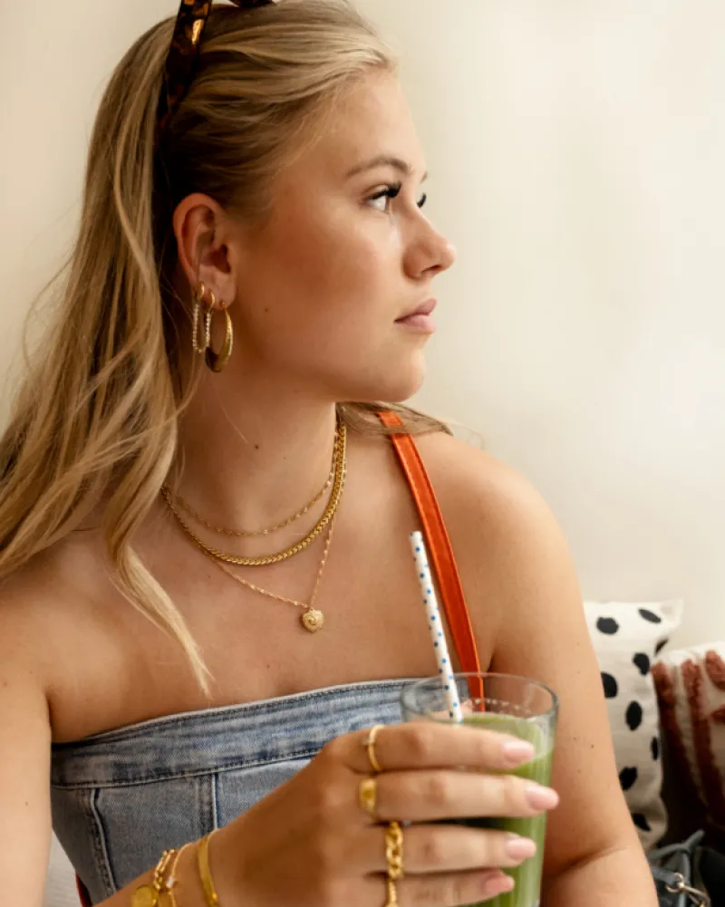 Finaste Double hoop tennis oorbel goud kleurig Fashion