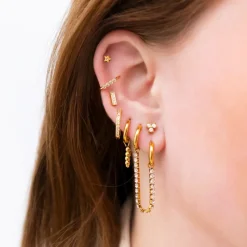 Finaste Double hoop tennis oorbel goud kleurig Fashion