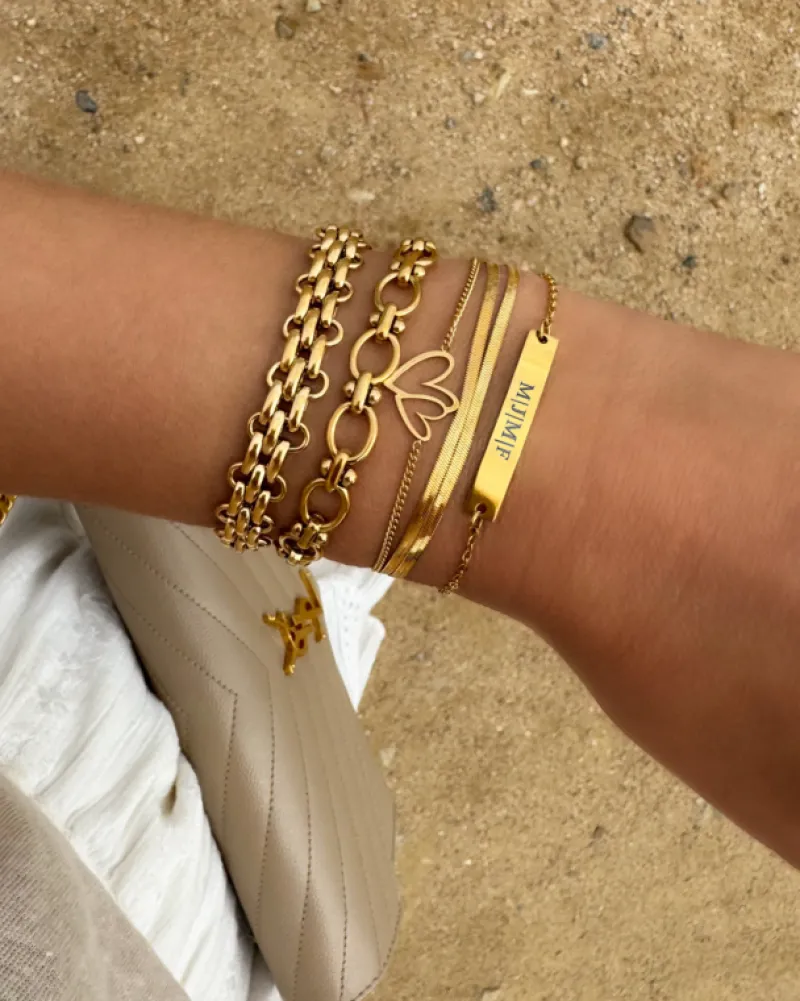 Finaste Double love heart bracelet goldplated New