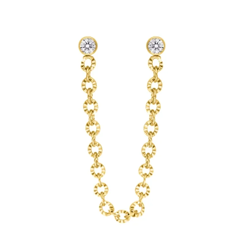 Finaste Double stud sparkle oorbel goudkleurig Discount