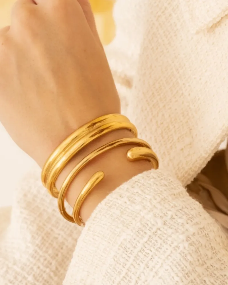 Finaste Dubbele bangle goudkleurig Sale