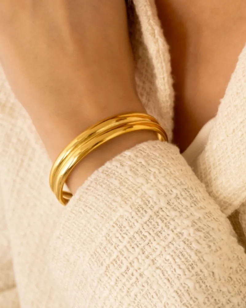 Finaste Dubbele bangle goudkleurig Sale