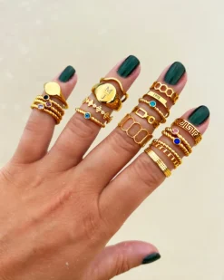 Finaste Dubbele ring chain & dots goudkleurig Discount