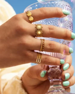 Finaste Dubbele ring chain & dots goudkleurig Discount