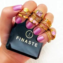 Finaste Dubbele ring chain & dots goudkleurig Discount