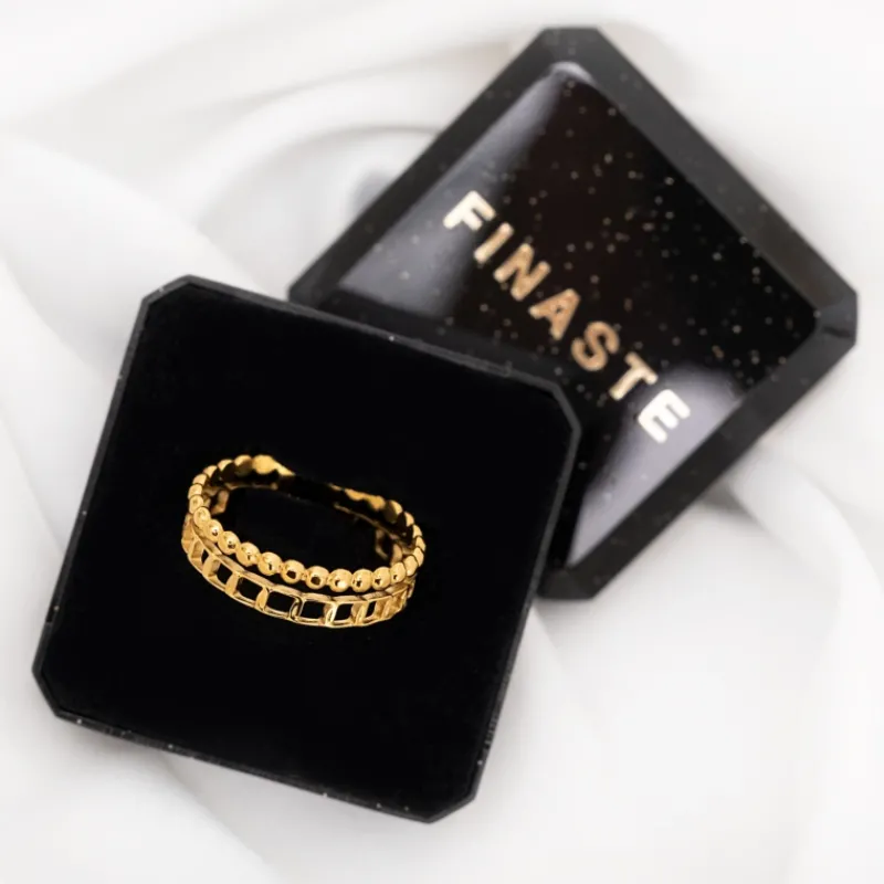 Finaste Dubbele ring chain & dots goudkleurig Discount