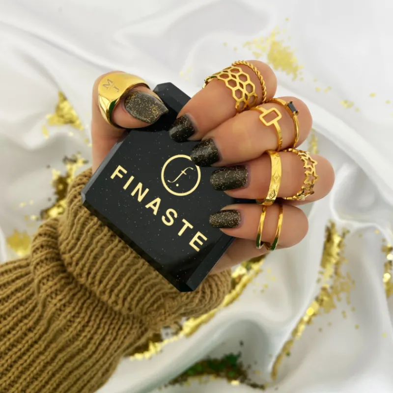 Finaste Dubbele Ring Verstelbaar Goud Kleurig Hot