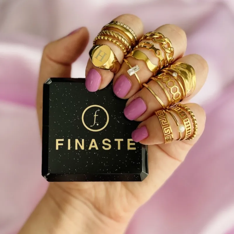 Finaste Dubbele Ring Verstelbaar Goud Kleurig Hot