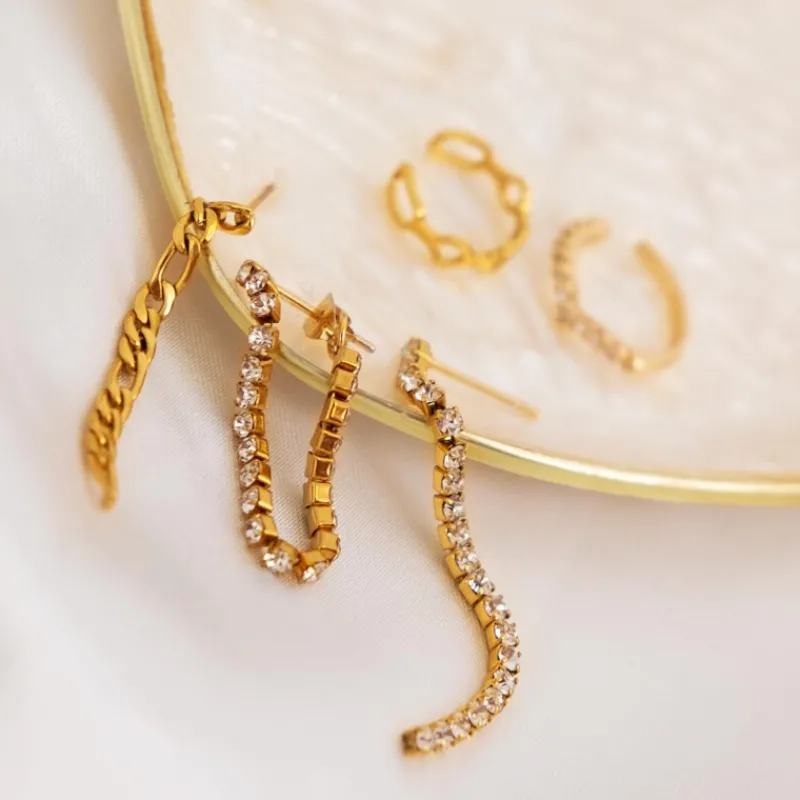 Finaste Ear cuff chain mix goud kleurig New