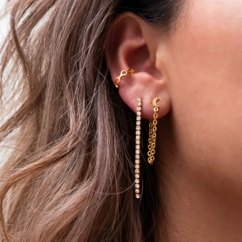 Finaste Ear cuff chain mix goud kleurig New