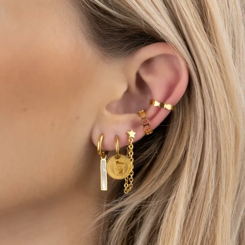 Finaste Ear cuff hexagon goud kleurig Online