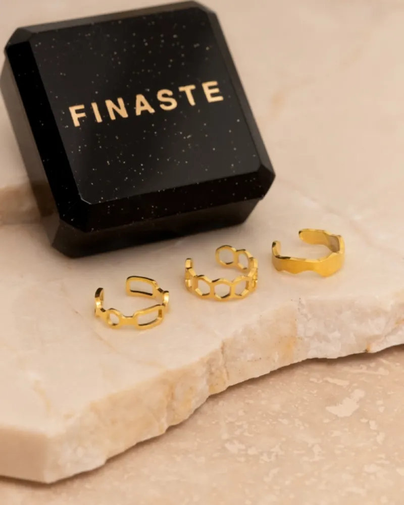 Finaste Ear cuff hexagon goud kleurig Online