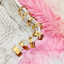 Finaste Ear cuff hexagon goud kleurig Online