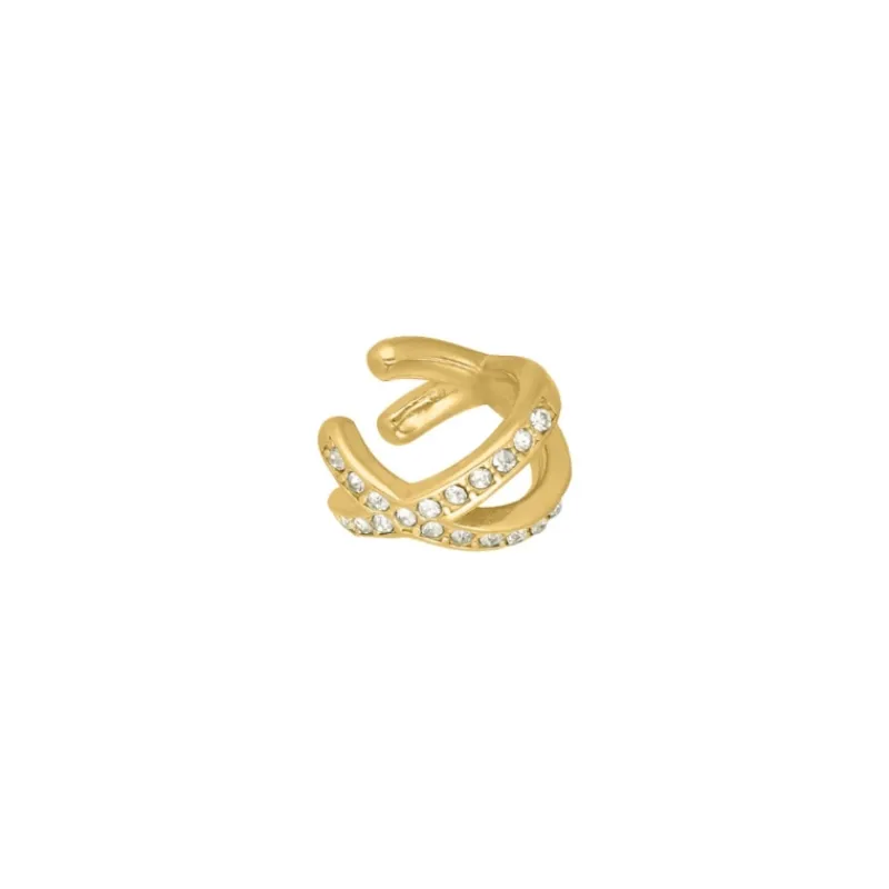 Finaste Ear cuff met steentjes goudkleurig Discount