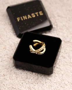 Finaste Ear cuff met steentjes goudkleurig Discount