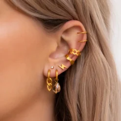 Finaste Ear cuff ruitjes goud kleurig Hot