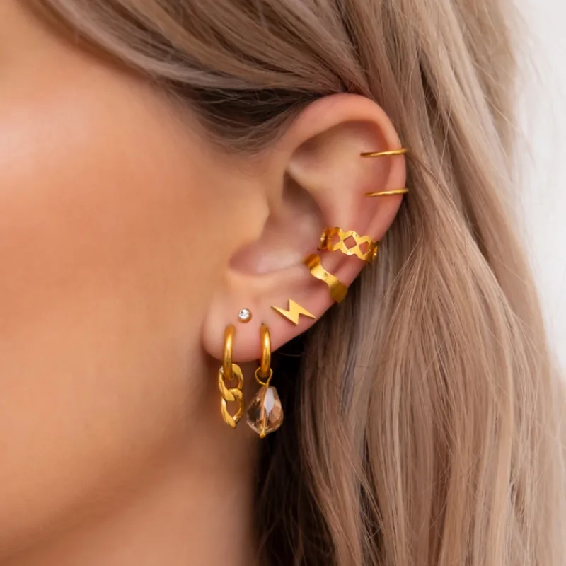 Finaste Ear cuff ruitjes goud kleurig Hot