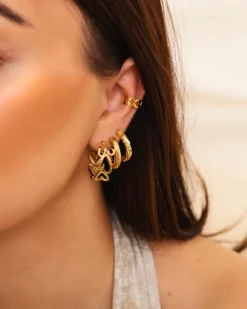 Finaste Ear cuff ruitjes goud kleurig Hot