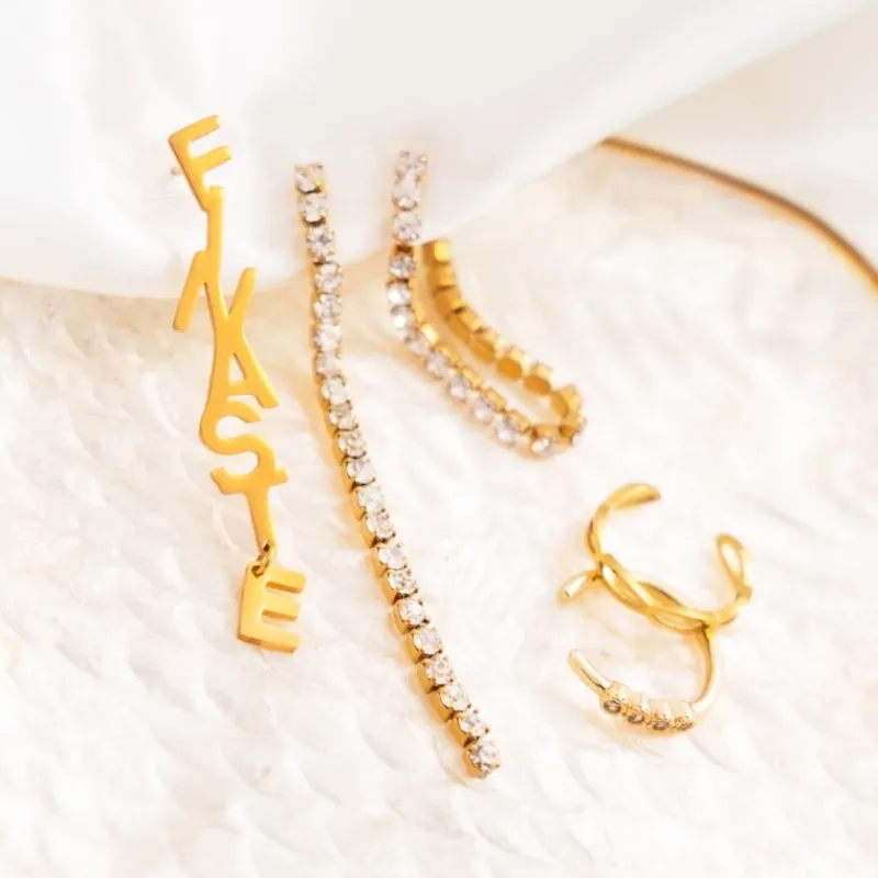 Finaste Ear cuff schakels kleur goud Outlet