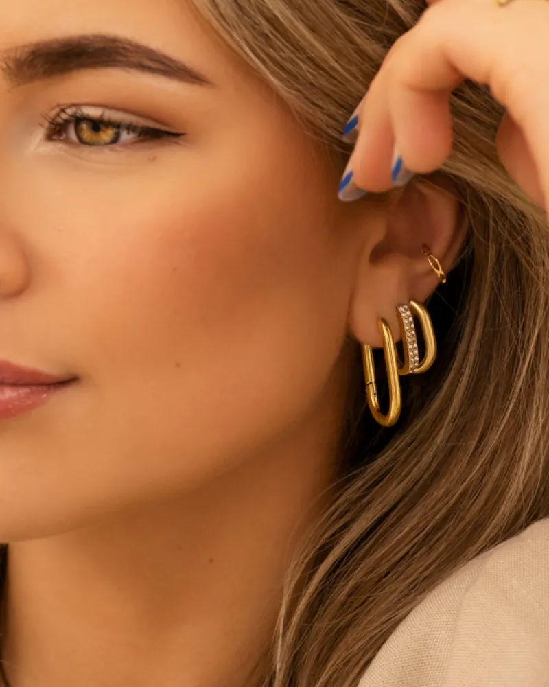 Finaste Ear cuff schakels kleur goud Outlet