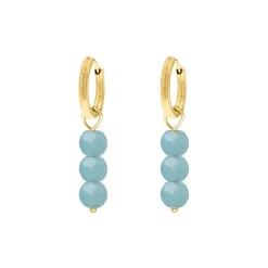 Finaste Earrings aqua stones goldplated Best