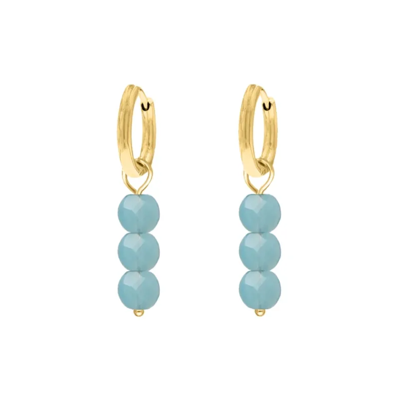 Finaste Earrings aqua stones goldplated Best