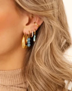 Finaste Earrings aqua stones goldplated Best