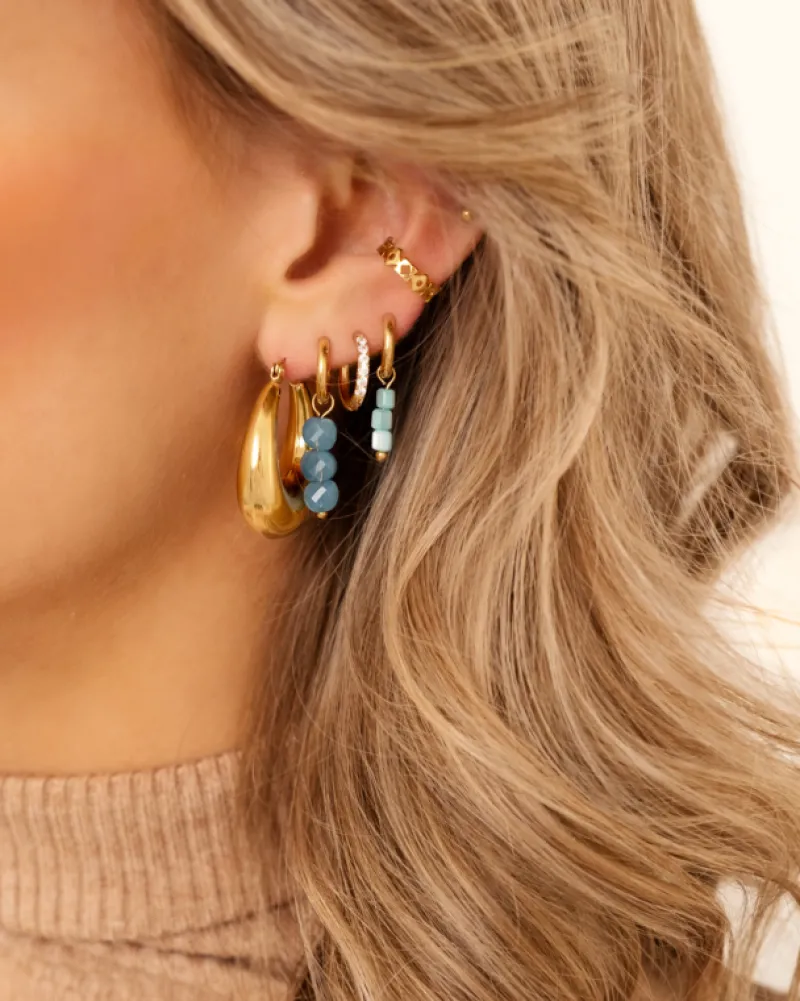 Finaste Earrings aqua stones goldplated Best