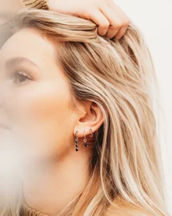 Finaste Earrings black drop Outlet