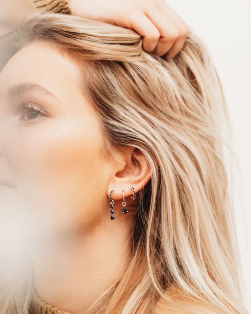 Finaste Earrings black drop Outlet